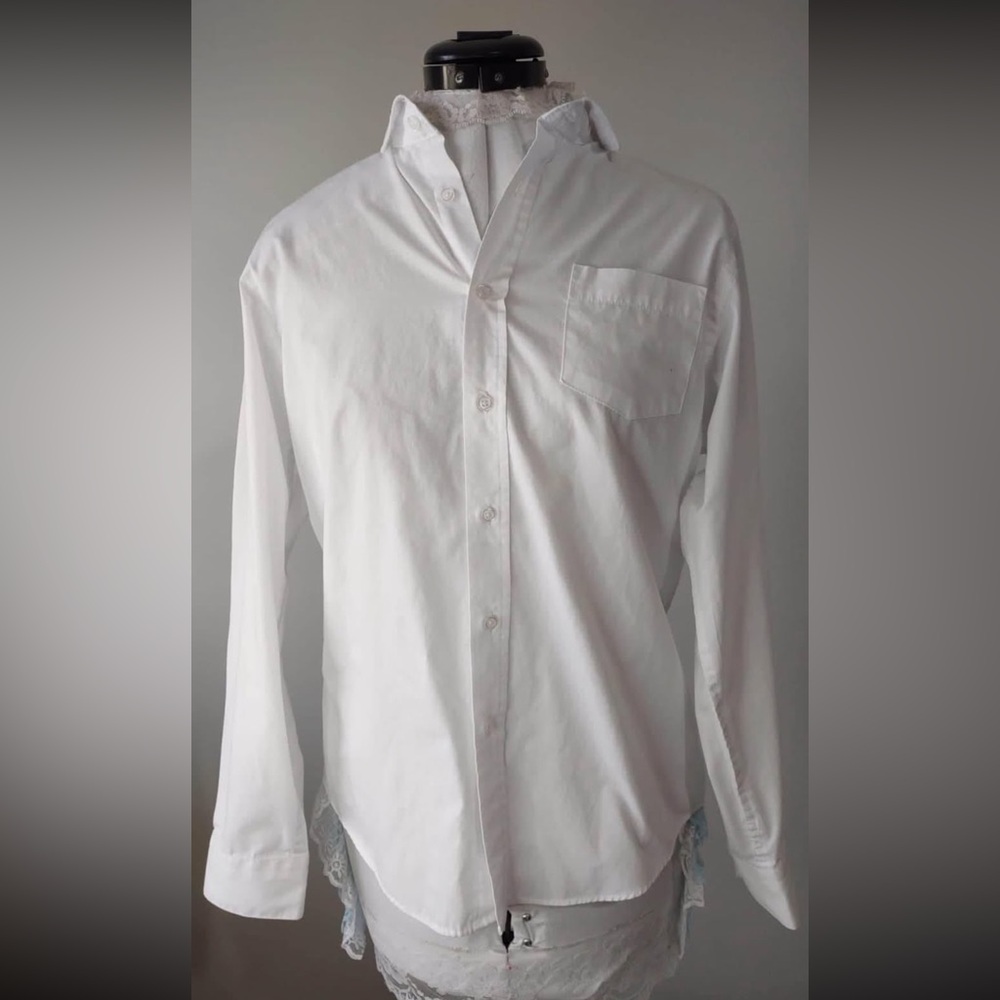 Collar Shirt White size 18 Joseph Abboud Long Sleeve Button Up Pocket C5798